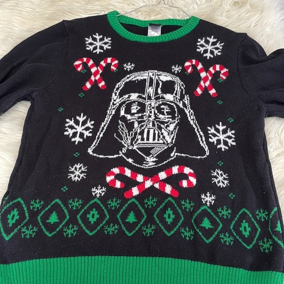 Star Wars Disney black green darth Vader ugly Christmas holiday sweater unisex L - Picture 7 of 16